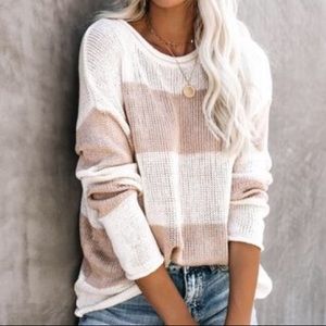 VICI Sunset in the Sand Striped Knit Sweater